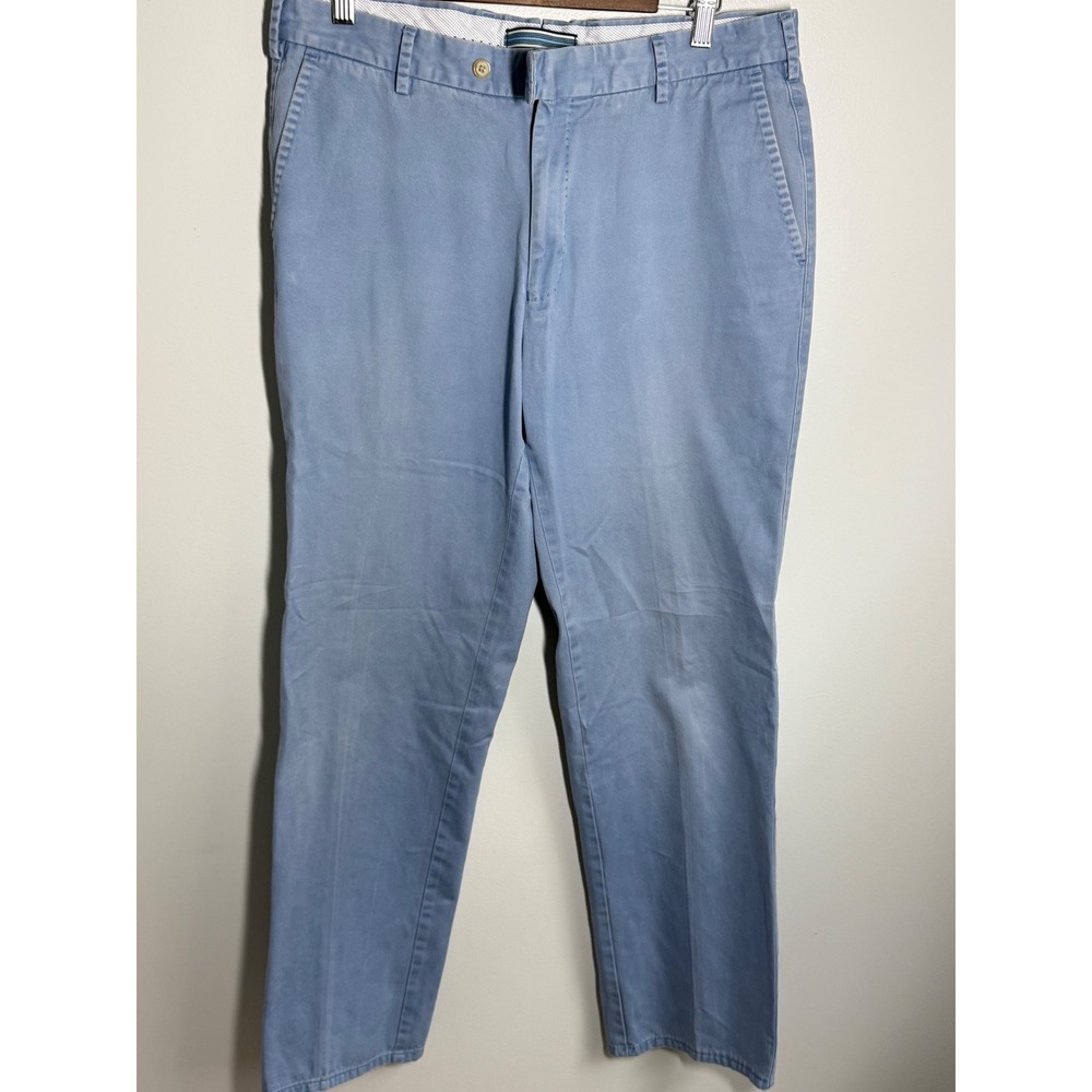 Peter Millar Mens Light Blue Flat Front Chino Pants Size 34x30 Cotton Blend